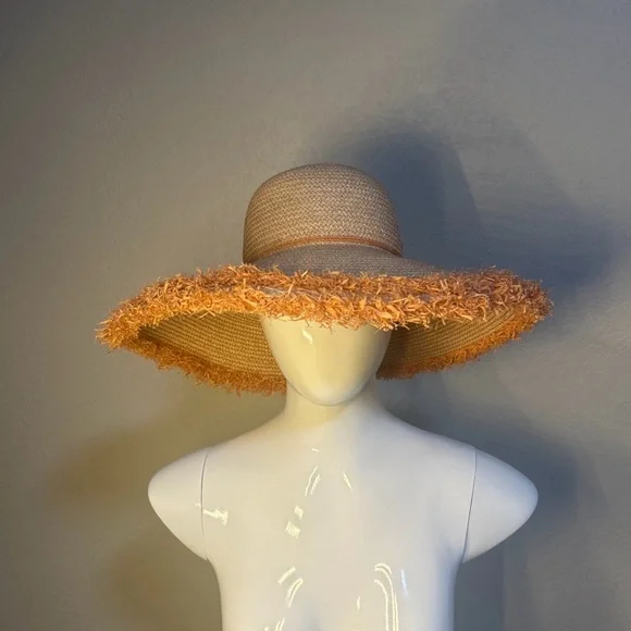 HELEN KAMINSKI BIA FRINGED WIDE BRIM RAFFIA HAT NEW - Picture 1 of 16